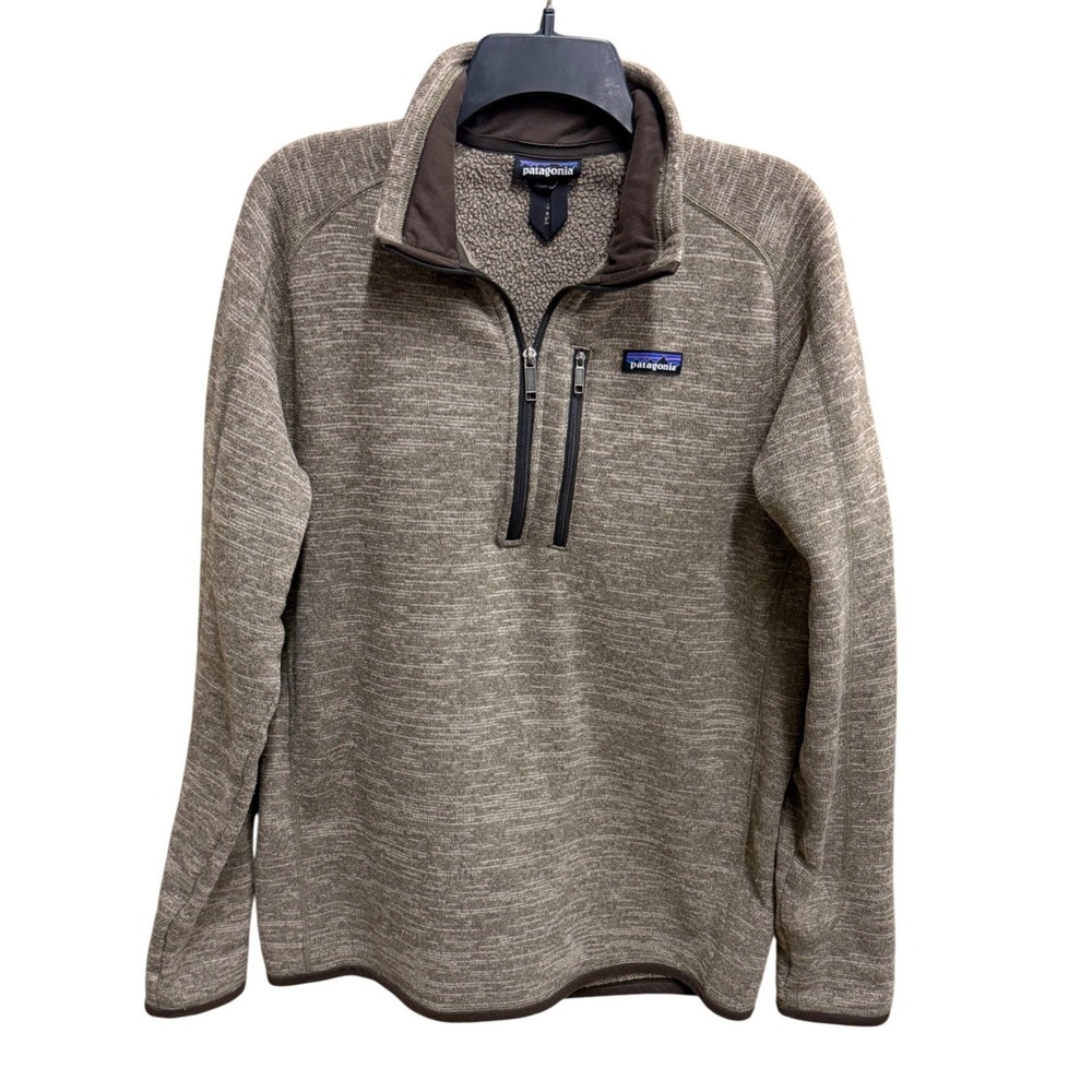 Patagonia Better Sweater Gorpcore Cabin Activewear 1/4 Zip Pullover Brown Large